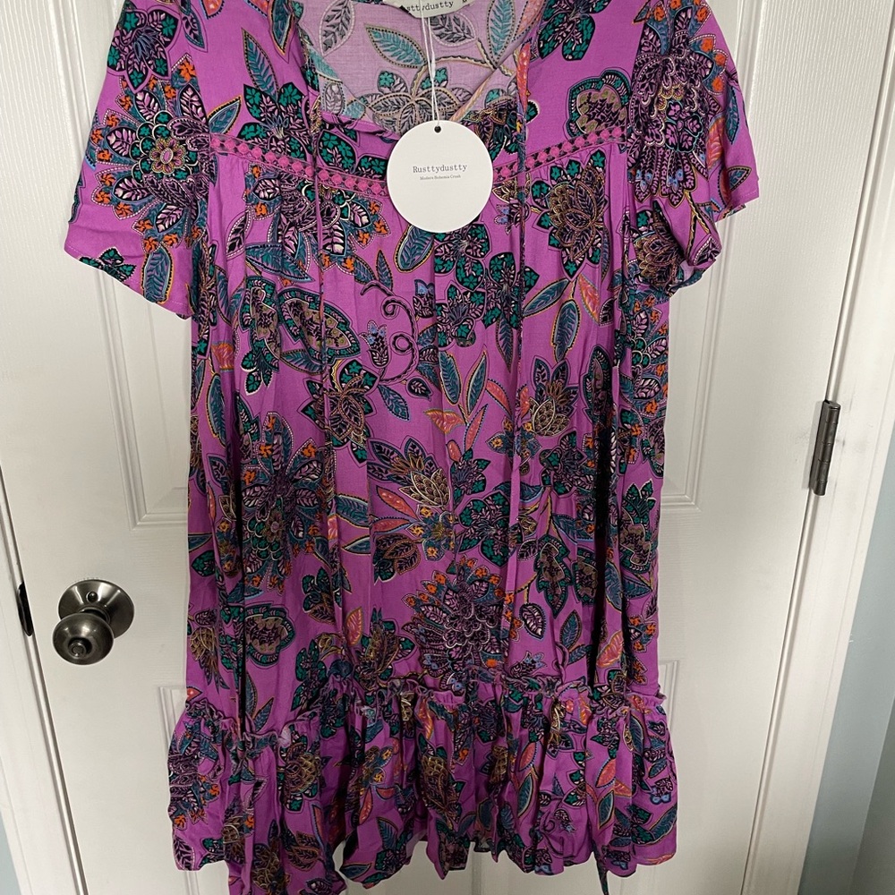 Rusttydustty boho dress size medium purple medium